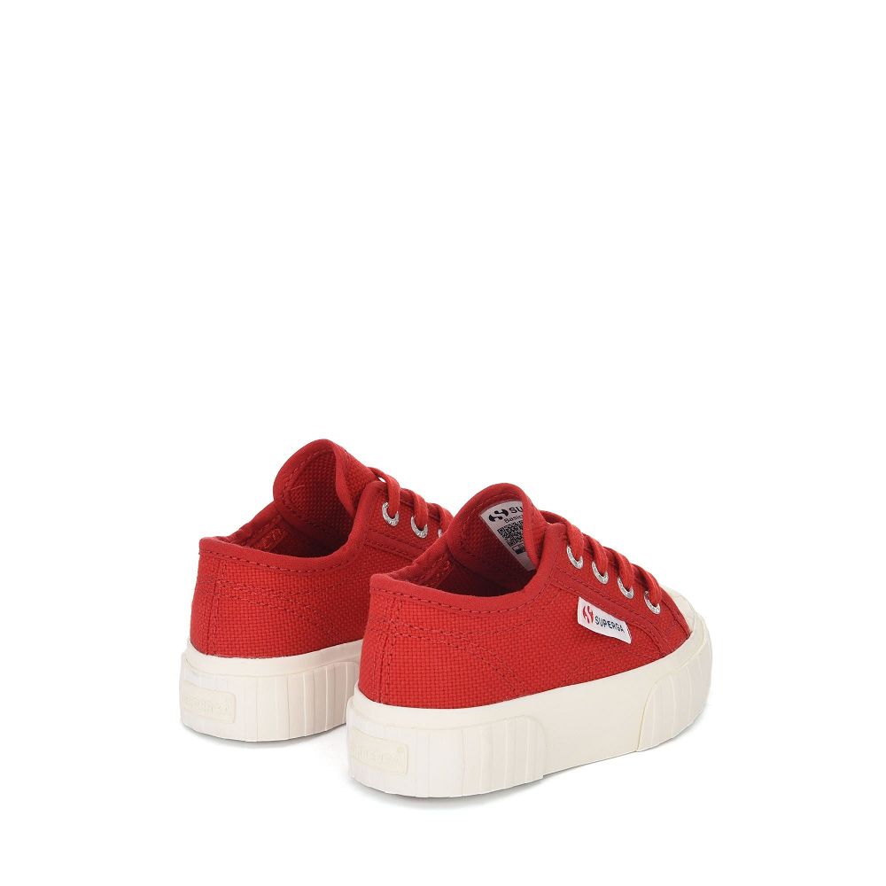 Superga 2630 Stripe Red Low Top Sneakers - Kids Sneakers USA | US2516915